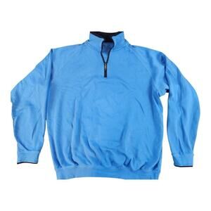 Boston Traders mens sz XXL blue 1/4 zip pullover shirt 100% pima cotton